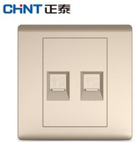  Zhengtai Electric NEW7D champagne gold dual computer panel socket two eight-core data socket 86 type panel