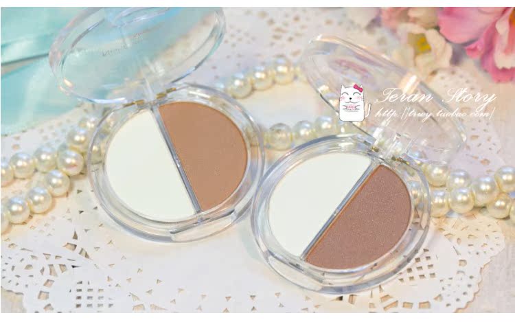Nhật Bản Daiso Daiso Mặt hai màu dung lượng sửa chữa ánh sáng cao khay bột Cao bóng mũi Bột phấn tự nhiên tạo khối highlight