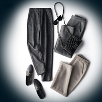 Pick up the leak 2020 autumn and winter double-sided cashmere pants Herringbone double-sided wool cashmere warm straight pants