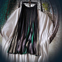 Low-key luxury self-retention High-end bright silk color knitted organ swing chic skirt Long summer new midi skirt