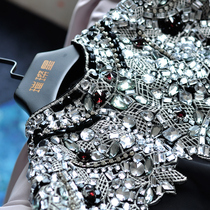 Bright light luxury hand-beaded embroidery vintage Chiffon shirt French court top Loose elegant mind shirt