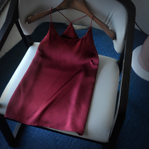 European station large size loose vest wear silk suspender female mulberry silk short bottom silk vest female summer