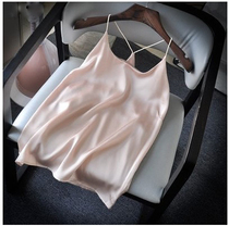 Satin silk suspender base womens large size mulberry silk vest sexy round neck outer wear loose hundred