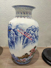 Вазы керамические 井冈山黄洋界青花瓶瓷瓶陶瓷花瓶粉彩冬瓜瓶张松茂瓷器工艺品摆件