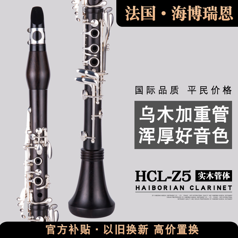 French Highbor Ryan Ebony B-down 17-key clarinet black pipe instrument for children and adults professional performance for beginners