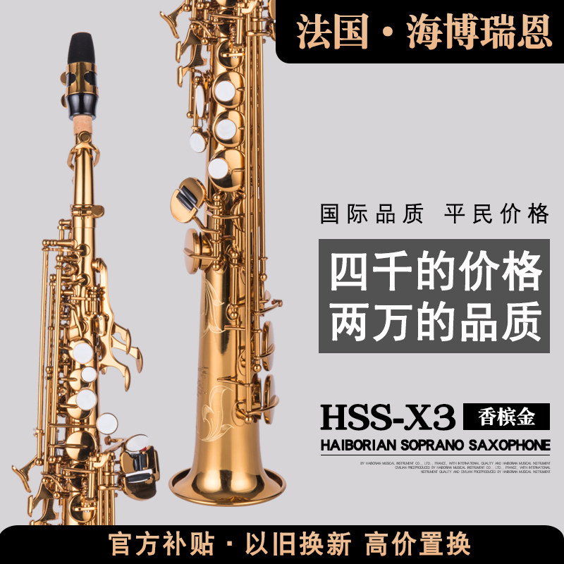 France Drop B Hikes Sound Sax Instruments Beginners Scholar Children Adult's Examination Professional Playing Straight Tubes Two-piece X3