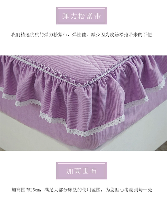 Phiên bản tiếng Hàn của chiếc giường bông mảnh đơn chống trượt dày Simmons bảo vệ mùa đông lông cừu san hô tấm 1,8m - Trang bị Covers ga chun bọc giường spa