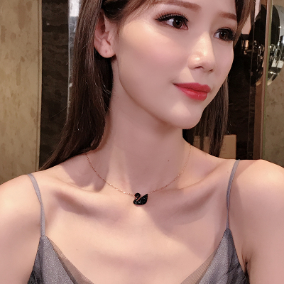 925银正品天鹅项链时尚锁骨链