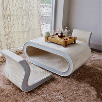 Rattan tatami tea table floating window table European table low table balcony coffee table window sill table solid wood kang table