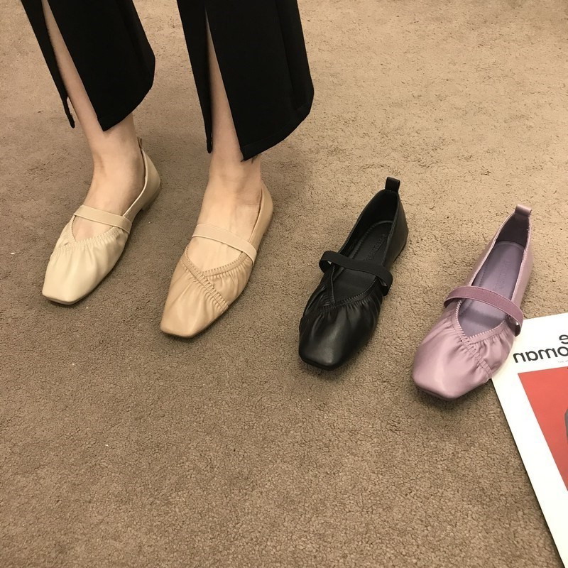 Treasure 100 hitch ~ ITSK single shoe female square head light mouth flat bottom soft bottom comfortable to work for commute bean shoes women's shoes-Taobao