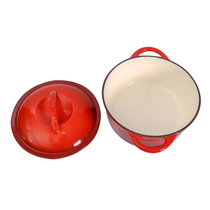 Jinghui cast iron enamel stew pot enamel soup red inner white pot cover handle integrated molding no dead angle induction cooker
