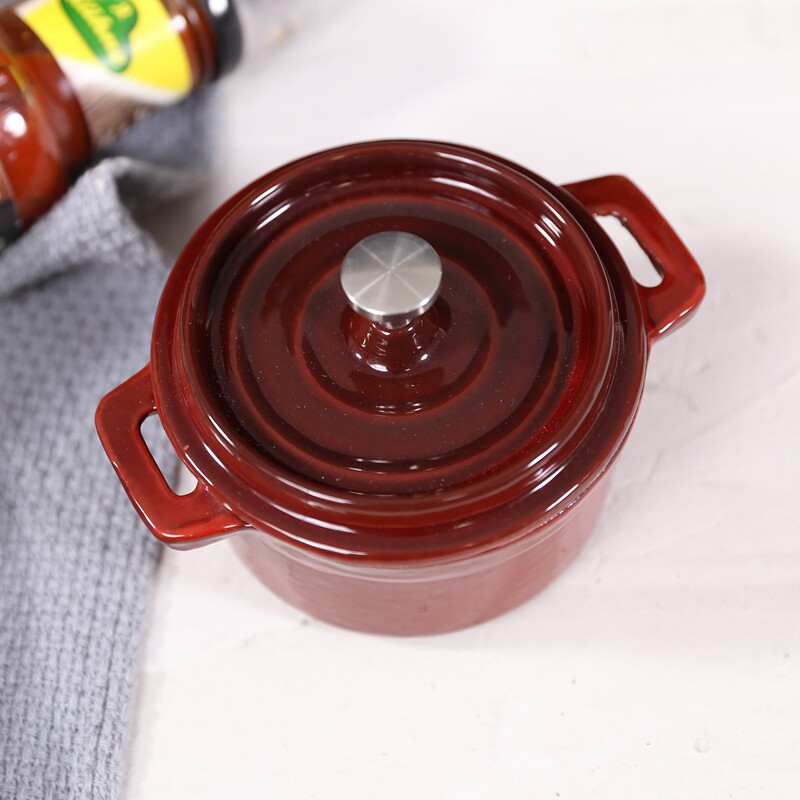 Jinghui mini non-food pot Enamel milk pot Baby steamed egg cast iron enamel pot Baby hot milk noodle soup pot 10cm
