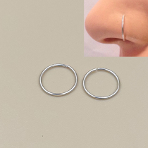 925 pure silver nose ring nose ring nose nail small perforated ear bone ring puncture ornament male and female universal