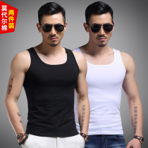 2 pieces) Modal mens vest cotton summer racing fitness sports tight ice silk sleeveless T-shirt mens tide