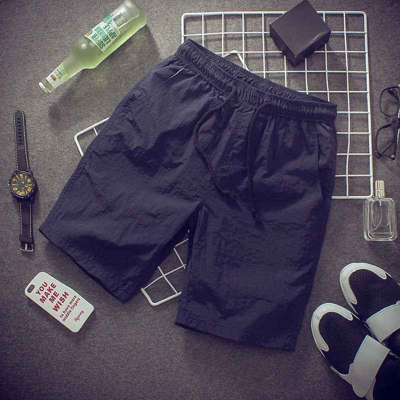 Amuda Tide casual shorts men's summer thin trend loose straight tube outside wear quick-drying linen five-piece pants