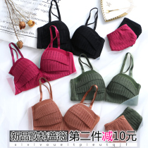 Sexy lace underwear panty set girl without rims gathered bra thickened on the collection of sub-milk small bra thin