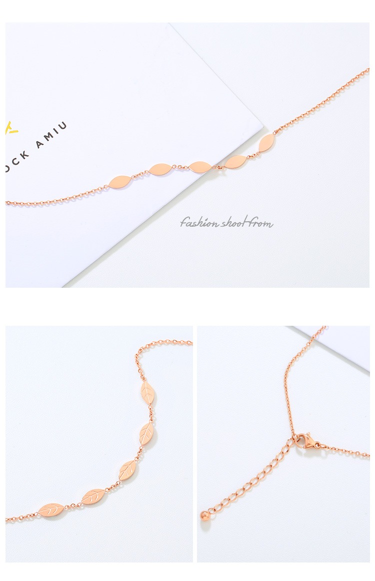 Mo Shang phiên bản mới của Nhật Bản và Hàn Quốc của thời trang mạ vàng hồng 18K vòng chân vàng nữ titan thép màu vàng chân chuỗi chữ trang sức quà tặng các mẫu lắc chân bạc nữ đẹp