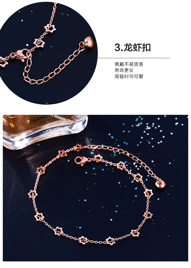 Nhật Bản và Hàn Quốc tấm vàng hồng 18K vòng chân vàng nữ màu vàng titan thép vòng chân phụ kiện phụ nữ những người yêu thích trang sức quà tặng những mẫu lắc chân đẹp nhất