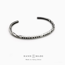 UNEND brand silversmith Ahao handmade sterling silver new ultra-fine fashion couple lettering ampjapan bracelet