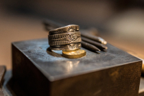 UNEND brand silversmith Ahao handmade sterling silver Indian style engraved decoration sun ring open wide ring