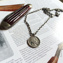 UNEND brand Silversmith Ahao handmade five-cent coin pendant vintage necklace Takayama Takashi style