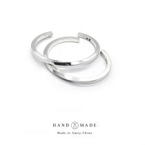 UNEND brand silversmith Ahao new hand forged sterling silver couple Moebius ring bracelet