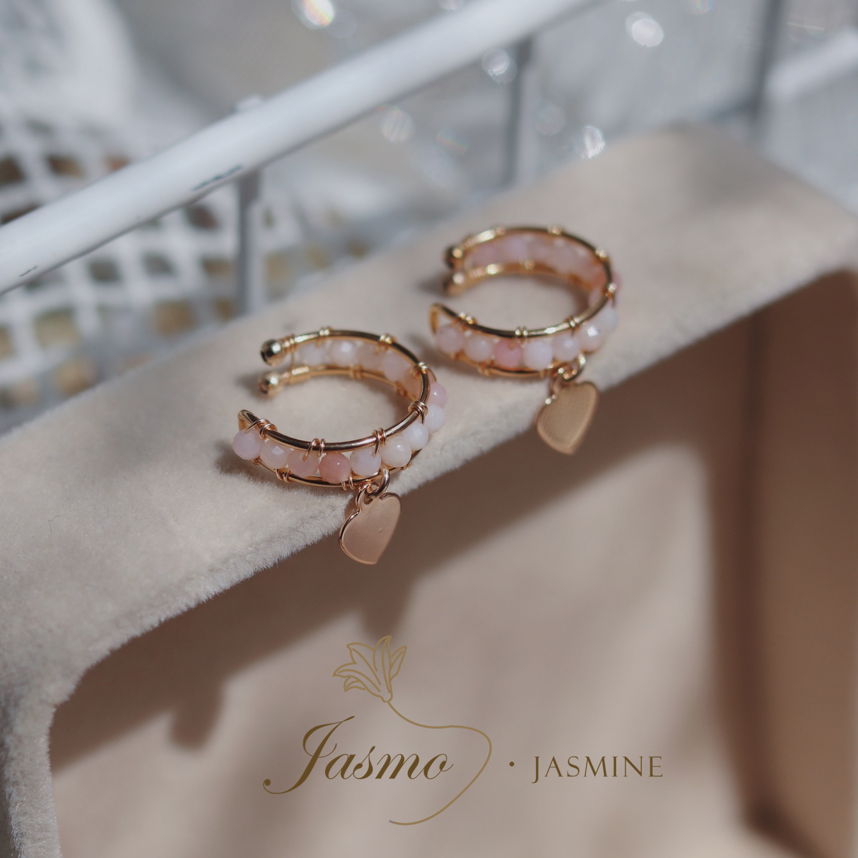 Jasmo original hand-made super fairy Japanese love natural Australian powder treasure ear clip ear bone clip earrings female