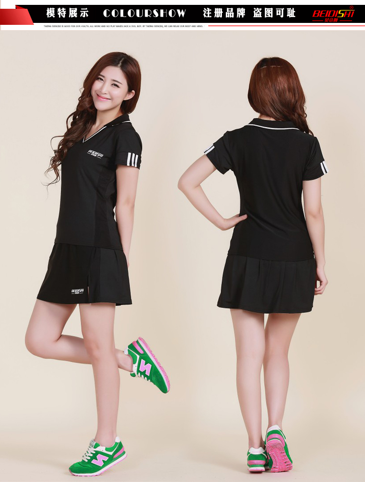 Váy tennis mùa hè dành cho nữ Thể thao Quần short tay ngắn Quần hai mảnh Slim Running Suit Kích thước lớn Váy cầu lông áo khoác lining nữ