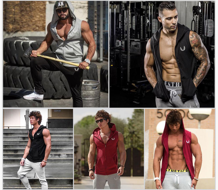 GA cơ anh em mới mùa hè thường tập thể dục trùm đầu thể thao vest áo len mỏng cardigan không tay vest áo ba lỗ thể thao nữ