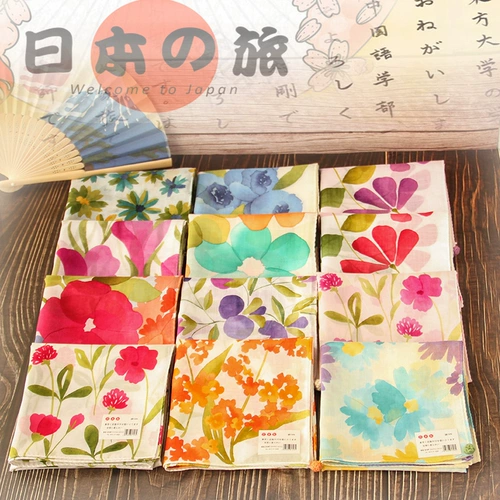 Японский универсальный хлопковый носовой платок, хлопковая повязка на голову, принт