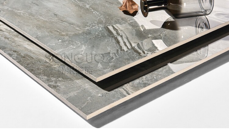 Полированная плитка 现代简约北欧风格灰色大理石瓷砖卫生间墙砖地砖客厅瓷砖600 800 Pine cones