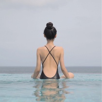 Bikini swimsuit female sexy backless conjoined Bikini gathering Korea ins cover belly slim hot spring swimsuit