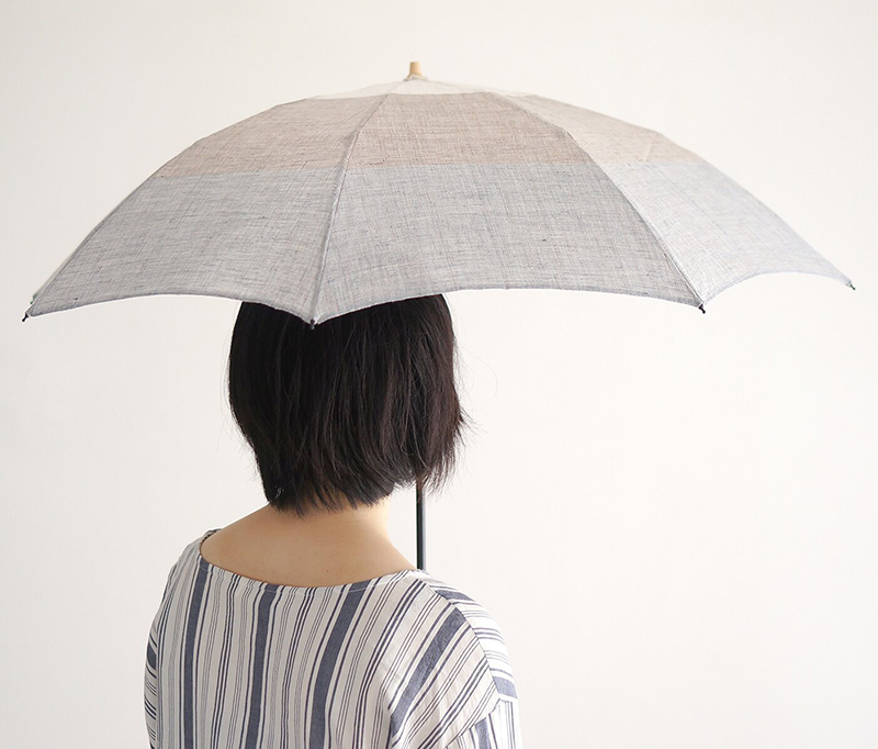 Komiya Store Premium Natural Linen Handmade Anti-UV Folding Parasol Portable Ultra Lightweight Breeze