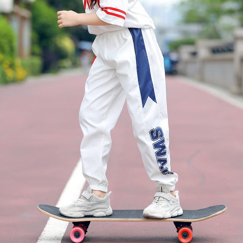 Qingcang cô gái quần Quần bó sát Big Kids Mang ngoại Air Casual Pants Xuân Thu Thin Childrens quần mùa thu.