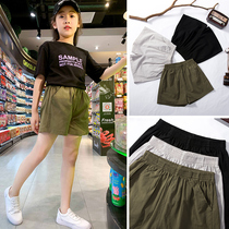 Girls shorts 2021 new foreign style wear wild childrens sports pants in the big childrens summer thin summer clothes 12-year-old