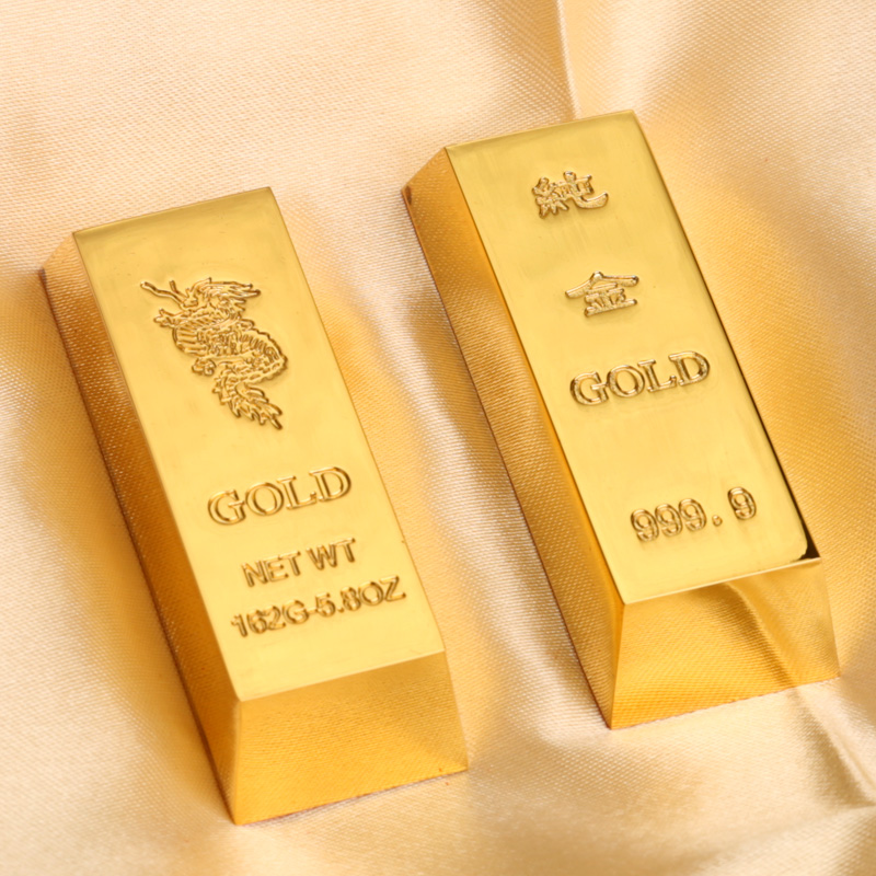 Alloy simulation gold bar BRICS China gold gold plated color alloy gold strip sample fake gold strip props