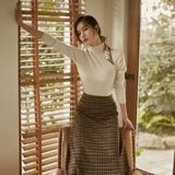 Осенний демисезонный базовый приятный телу комплект, ретро трикотажный свитер, 2020, свободный крой, высокий воротник