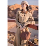 Скрыт до конца!Вы элегантен!Ретро шерстяное платье