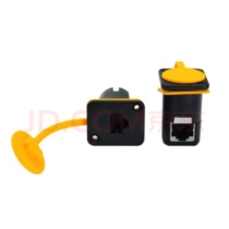 Customized industrial connector RJ45 converter Industrial panel installation wall-mounted network cable network port adapter 180 degrees