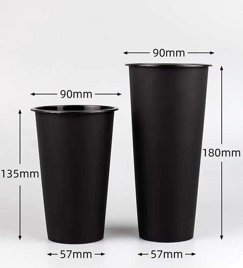 Черная матовая одноразовая пластиковая чайная чашка, популярно в интернете  