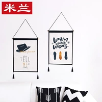 Cây bông và vải lanh Bắc Âu đơn giản hiện đại trang trí phòng khách nai sừng tấm tranh tường tấm thảm tấm thảm trang trí đầu giường thảm treo tường 2m