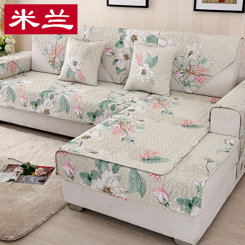 Leather sofa cushion all season universal anti-slip all-cotton Nordic minimalist modern real red wood cover cloth towels full bag cover universal