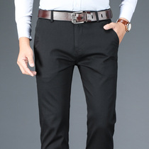 Hong Kong big autumn mens casual pants Middle-aged loose straight pants Middle-aged mens casual stretch pants