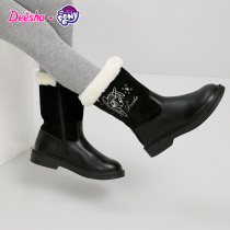 Desa girl boots 2021 Winter new childrens warm and velvet shoes