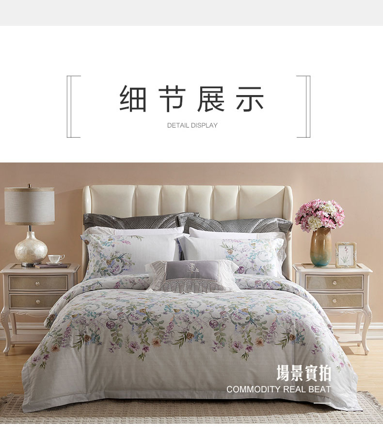 Carolina dệt giường bông bộ đôi duy nhất của dãy đơn giản và phong cách gia đình bốn - Bộ đồ giường bốn mảnh gối kèm chăn