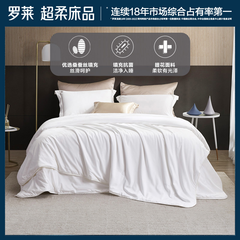 Rolai Home Textiles Bedding Quilts Quilt Core Spring Autumn Silk Quilted By Double Man Bed Mulberry Silk Winter Quilt-Taobao