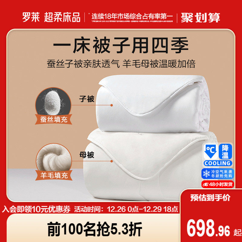 Rolaie Home Spun Quilt Quilt Core Silk Quilt Wool Two-in-one Quilt Winter Thickened Quilt Wool Quilt by Four Seasons-Taobao