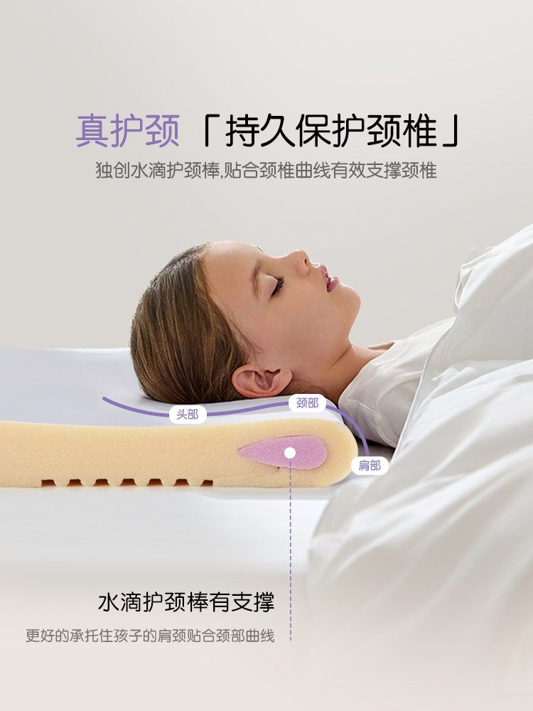 Luolai Official Children's Pillow, Breathing Pillow, Breathable Student Pillow, Baby Silicone Pillow Core, Cervical Spine Protection, Sleep Aid, Pair