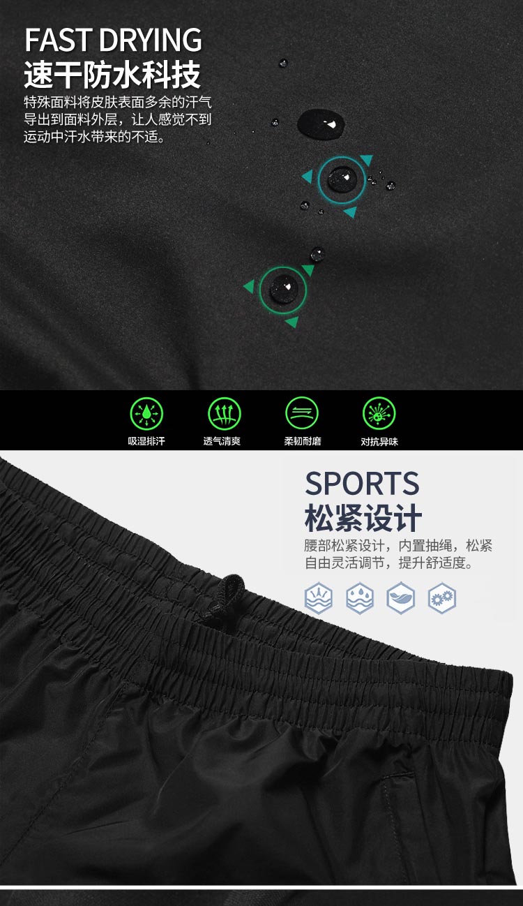 Li Ning quần short nam 2018 mùa hè mới ánh sáng và thoáng khí nhanh khô tie với năm điểm thể thao quần pocket với dây kéo quần đùi tập gym