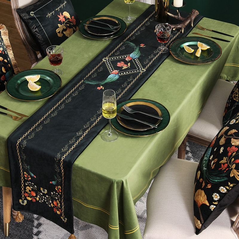 Puju table flag American high-end tablecloth long strip high-end shoe cabinet cloth light luxury tea flag cloth dining cabinet cover towel
